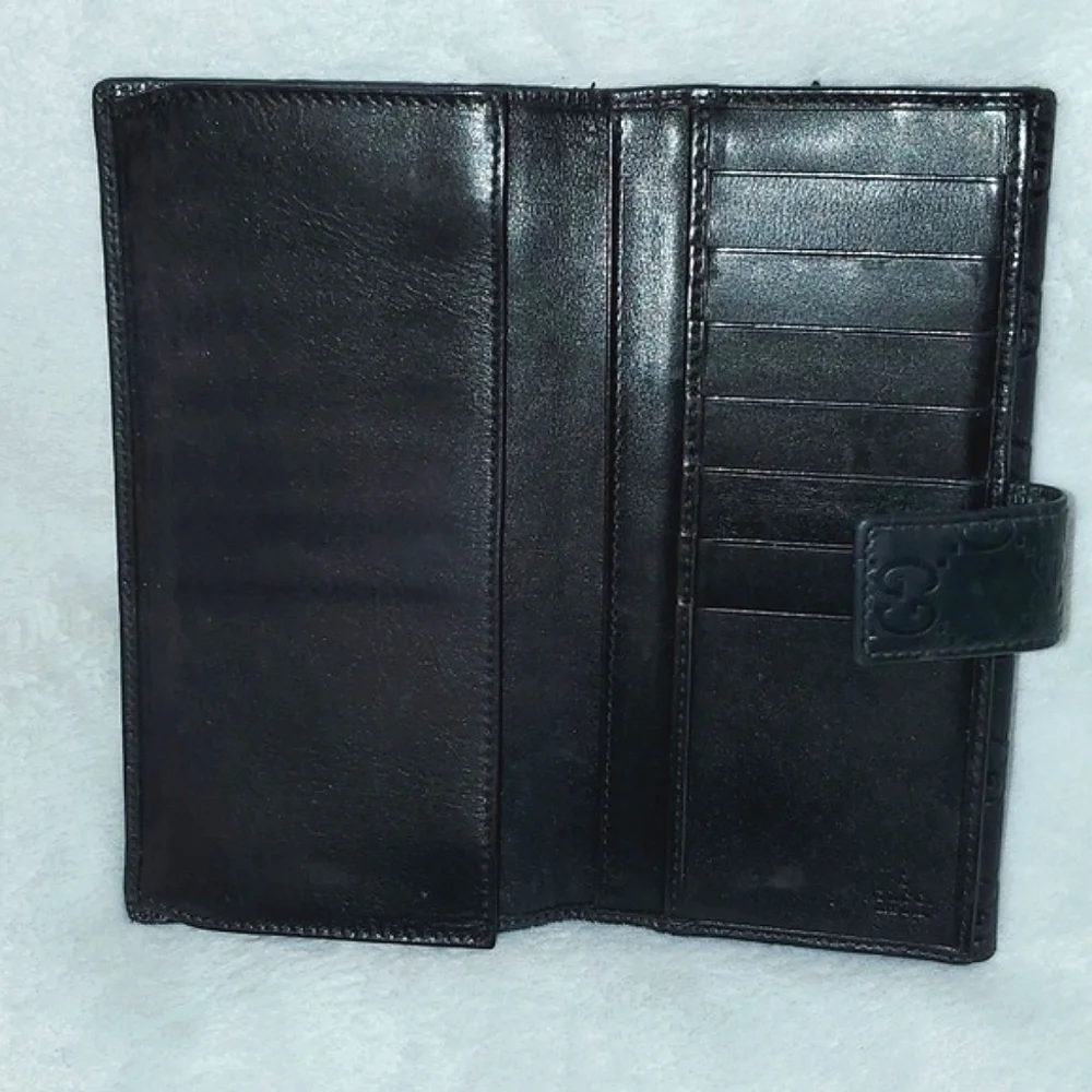 Gucci Black Guccissima Leather Flap Continental Wallet - Picture 9 of 16